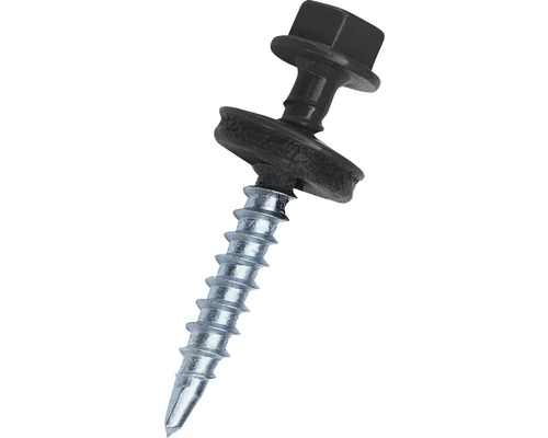 Șurub autoforant cu cap HEX 4.8x35 mm, șaibă EPDM Ø14 mm, RAL 7016 prindere pe lemn, 250 bucăți