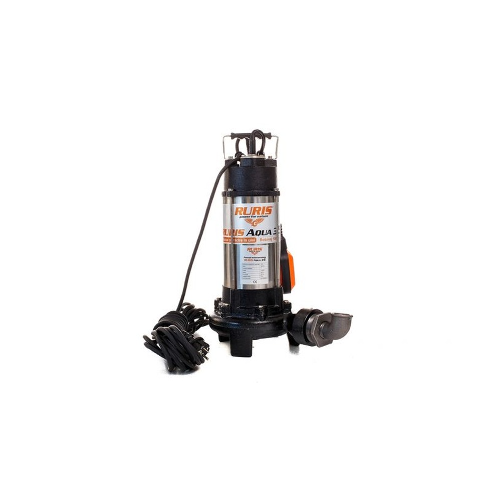 [P008654] Pompa submersibila apa curata/murdara Ruris Aqua 35,corp inox, 1300 W, 230 V, 18m³/h debit apa, 12 m inaltime maxima refulare, 35°C temperatura maxima, 10 m lungime cablu