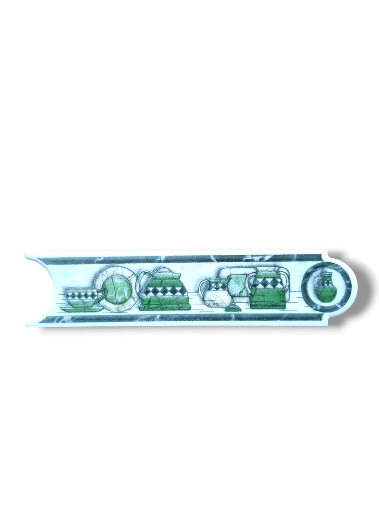 List ceramic decor 200x50 mm, vase, verde