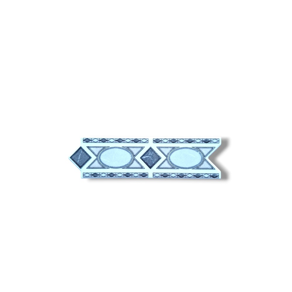List ceramic decor 200x60 mm romb, oval, grey