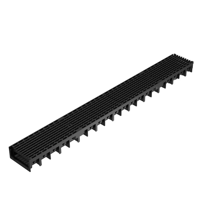 Rigola plastic Axhell, pietonala, exterioara, pentru scurgere apa pluviala, cu gratar polipropilena, A15, 1000 x 120 x 54.5 mm