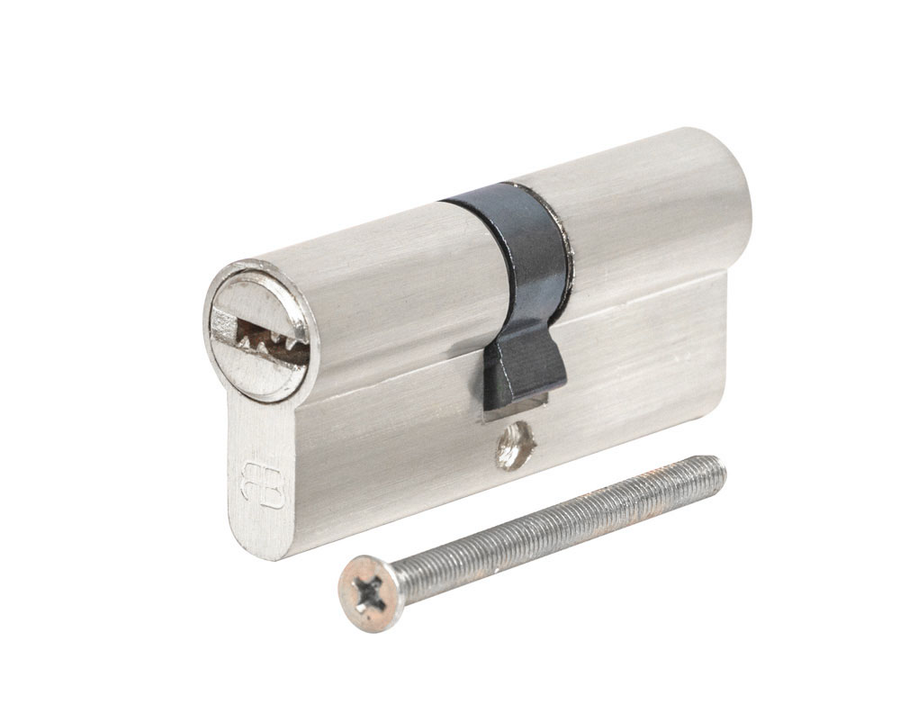 Cilindru alama L=60mm centrat zincat (nichel mat)