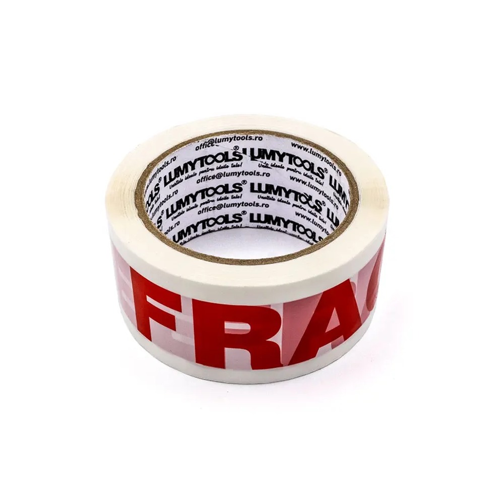 Bandă SCOTCH „FRAGIL” – pentru ambalare rosu/alb 48 mm, 66 ml