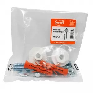 Set 2 piese pentru fixat obiecte sanitare cu piuliță/șaibă și diblu cu prezon