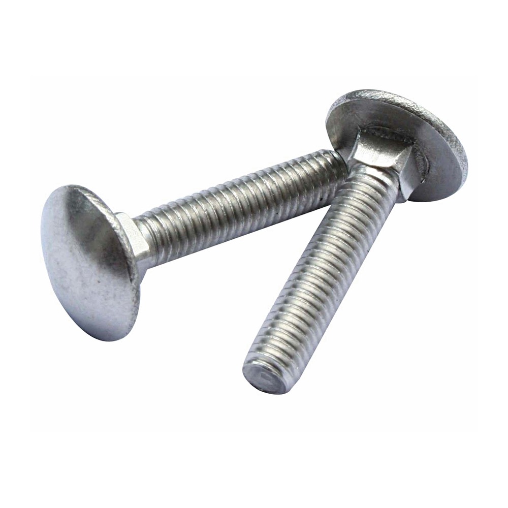 Șuruburi metrice cap bombat torbant 6x60 mm DIN603 din oțel zincat, 50 buc