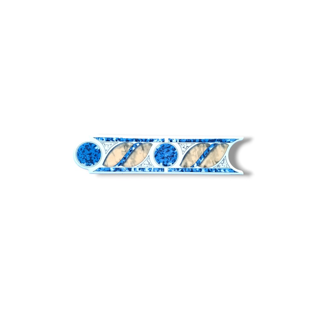 List ceramic decor 200x50 mm, brau, blue