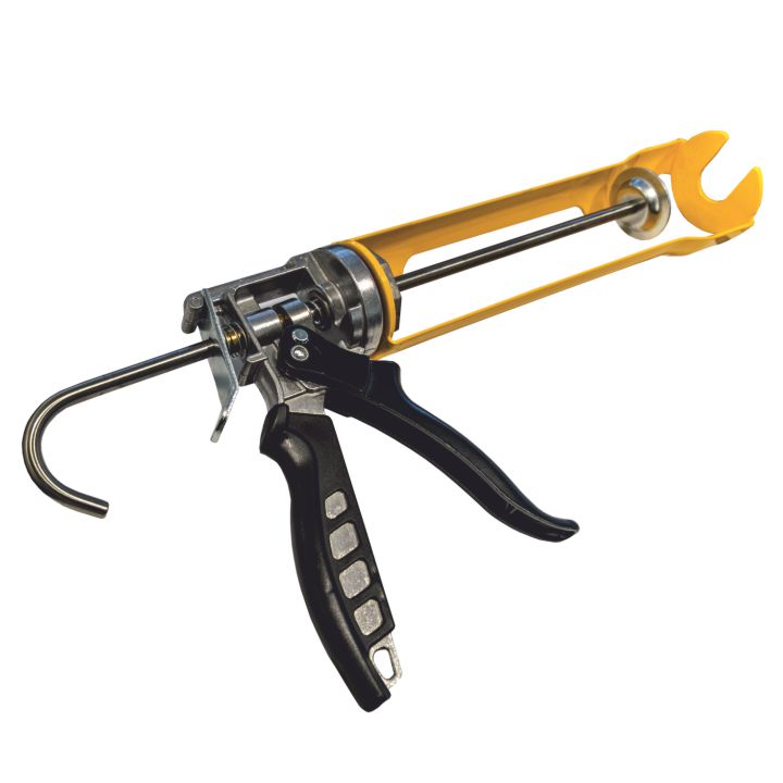 Pistol silicon, profi, mâner metalic, 225 mm, uz industrial