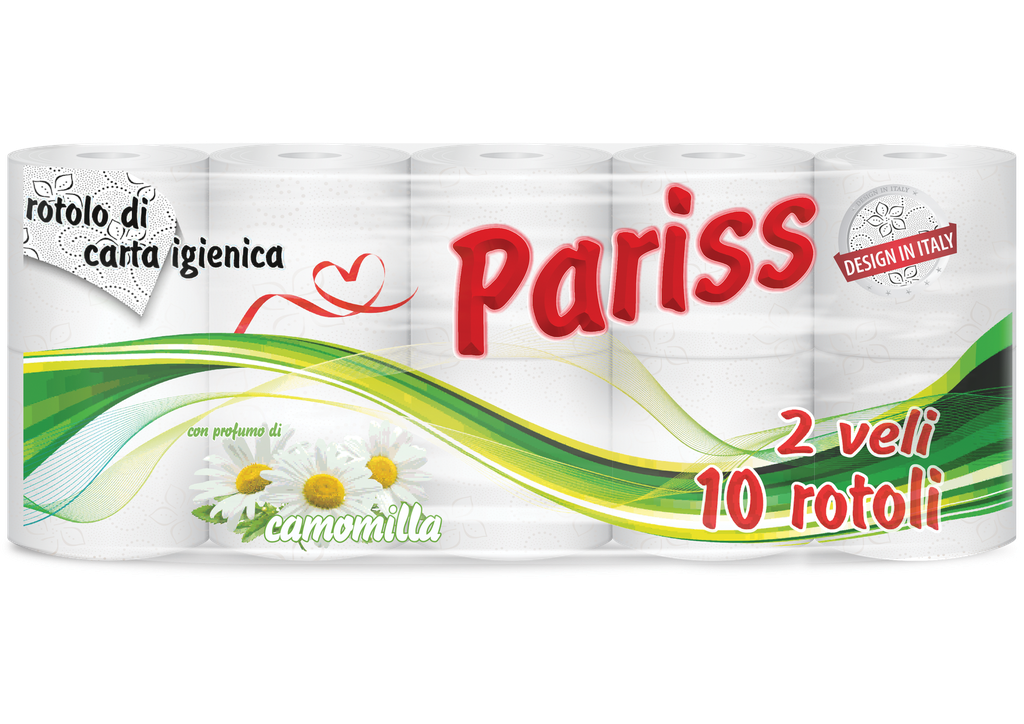 Hârtie igienică PARISS cu 2 straturi, 10 role/set