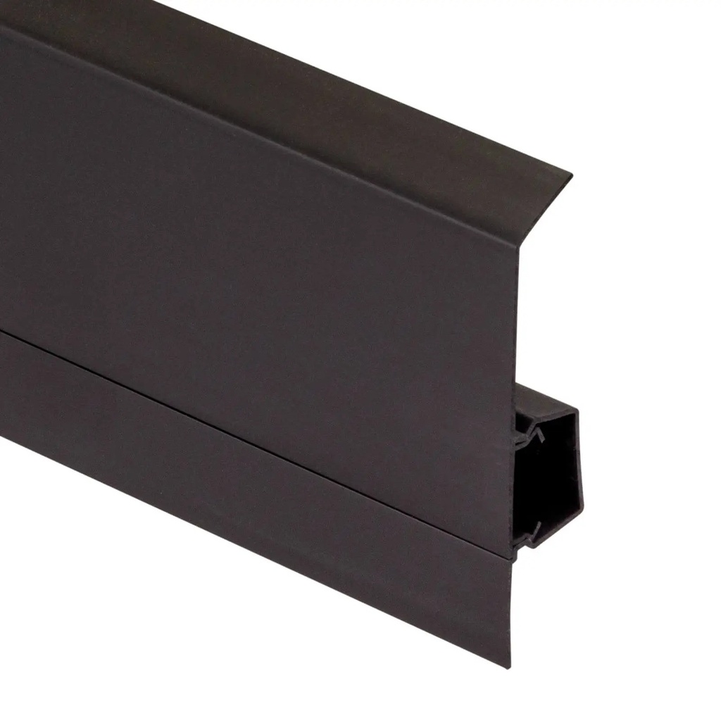 Plintă cu canal din PVC pentru parchet NG 80 Negru, 2500x80x20 mm