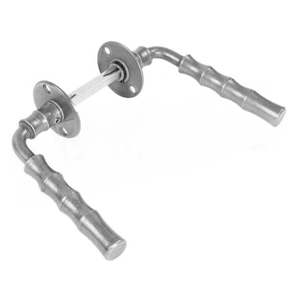 Set 2 mânere fier forjat 24-004 pentru porți și uși cu șild, 146x52 mm