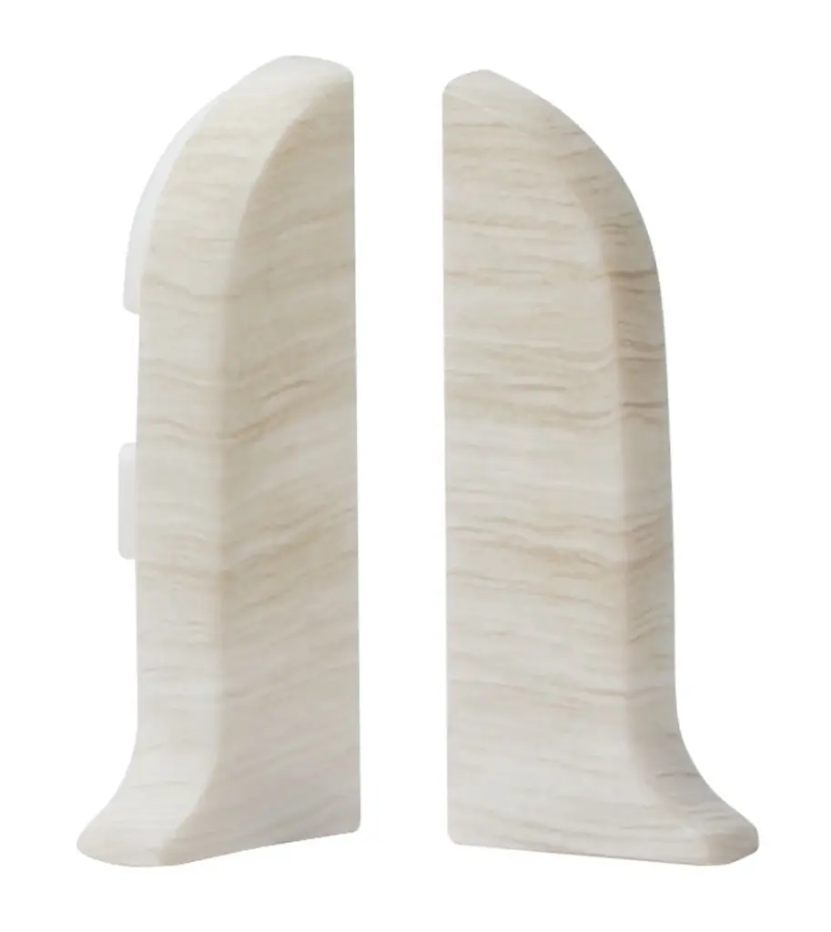 Capăt din PVC stânga+dreapta pentru plintă parchet universal NG/SG 56 Arțar Patina, 2 buc/set