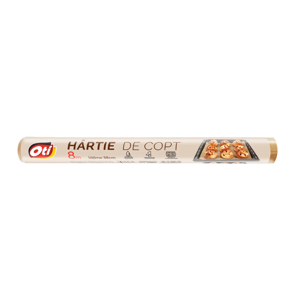 Hârtie pentru copt Oti rolă in țiplă, 8 ml, lățime 38 cm