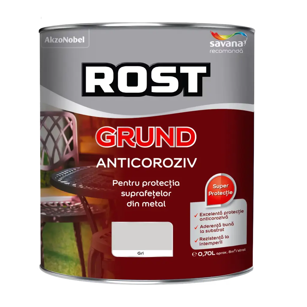 Grund Rost pentru metal, gri, 0.7 l