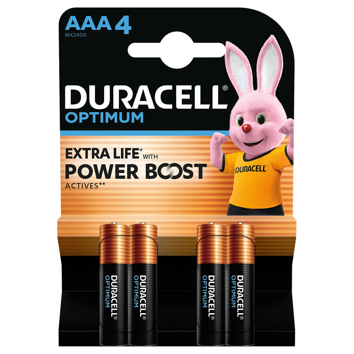 Baterii DURACELL Optimum AAA, 4 buc