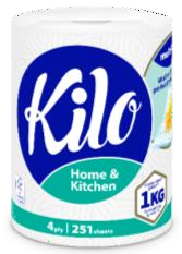 Prosop Kilo Home Clean, hârtie alba, monorolă, 3 straturi, 334 foi