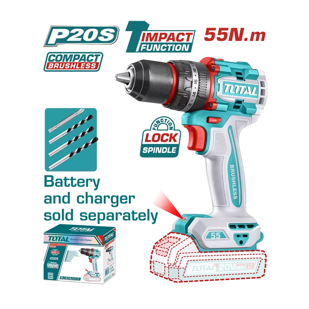 Mașină de găurit și înșurubat TOTAL 20 V
