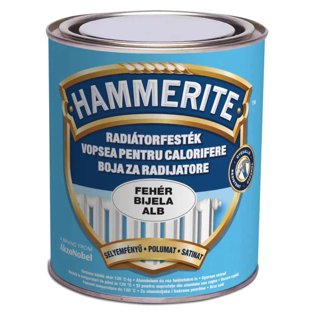 Vopsea Hammerite, email pentru radiatoare, acrilic, alb, 0.75 l