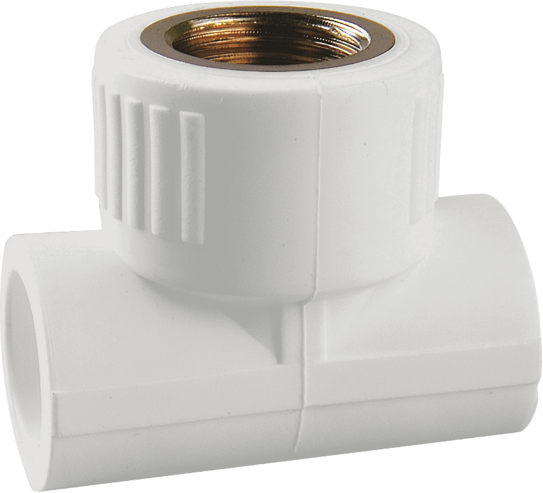 Teu PP-R alb cu filet interior, 25x1/2”x25 mm