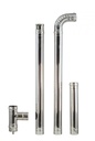 Cos de fum, Kit INOX pentru centrale si termoseminee pe peleti, Ø 80 mm, etansare cu garnitura, complet pentru montaj, 2,5 metri lungime
