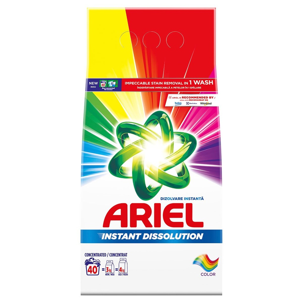 Detergent de rufe pudra Ariel Color, 40 spalari