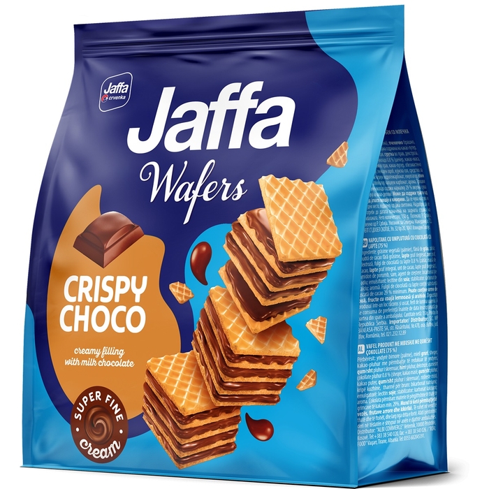 Napolitane JAFFA WAFERS, gustare, cu crema de ciocolata crocanta, 150 gr
