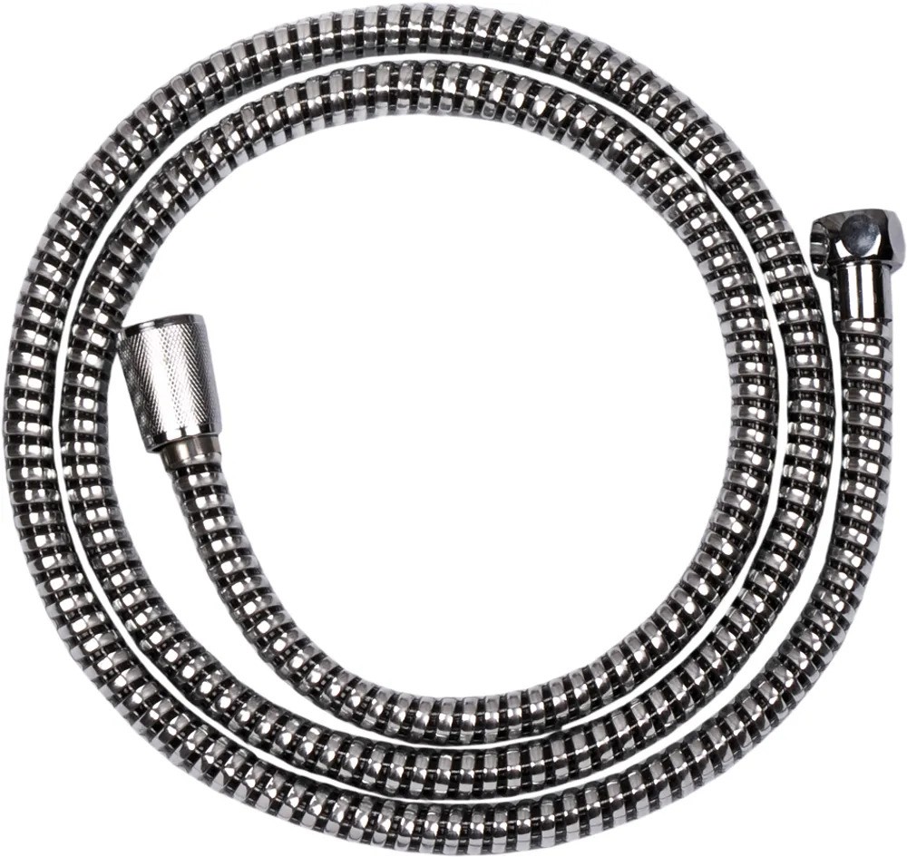 Furtun de duș Invena crom-negru Superflex, 150 cm