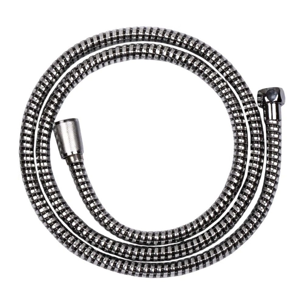 Furtun de duș Invena crom-negru Superflex, 150 cm