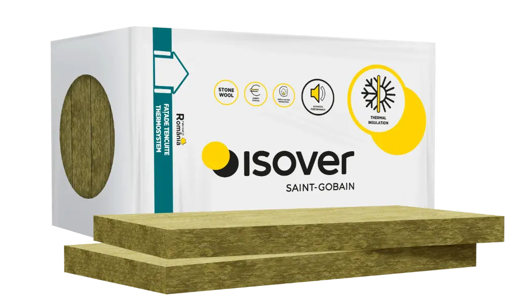 Vată minerală bazaltică Isover Fassade, 150x600x1000 mm, 1,20 mp/bax