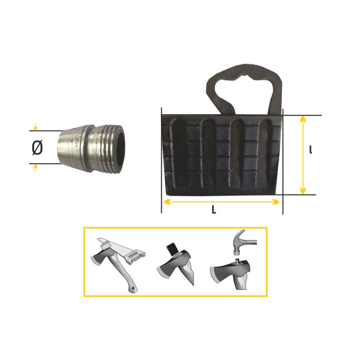 Set pana PVC si metal pentru topor D. 14 mm, 16 mm