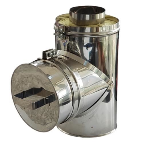 Teu cu gură vizitare inox DP (izolat) fi, 160 mm