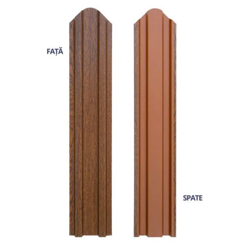 Şipcă gard metalică standard, stejar-lucios RAL 8017,1200x90x0,40 mm