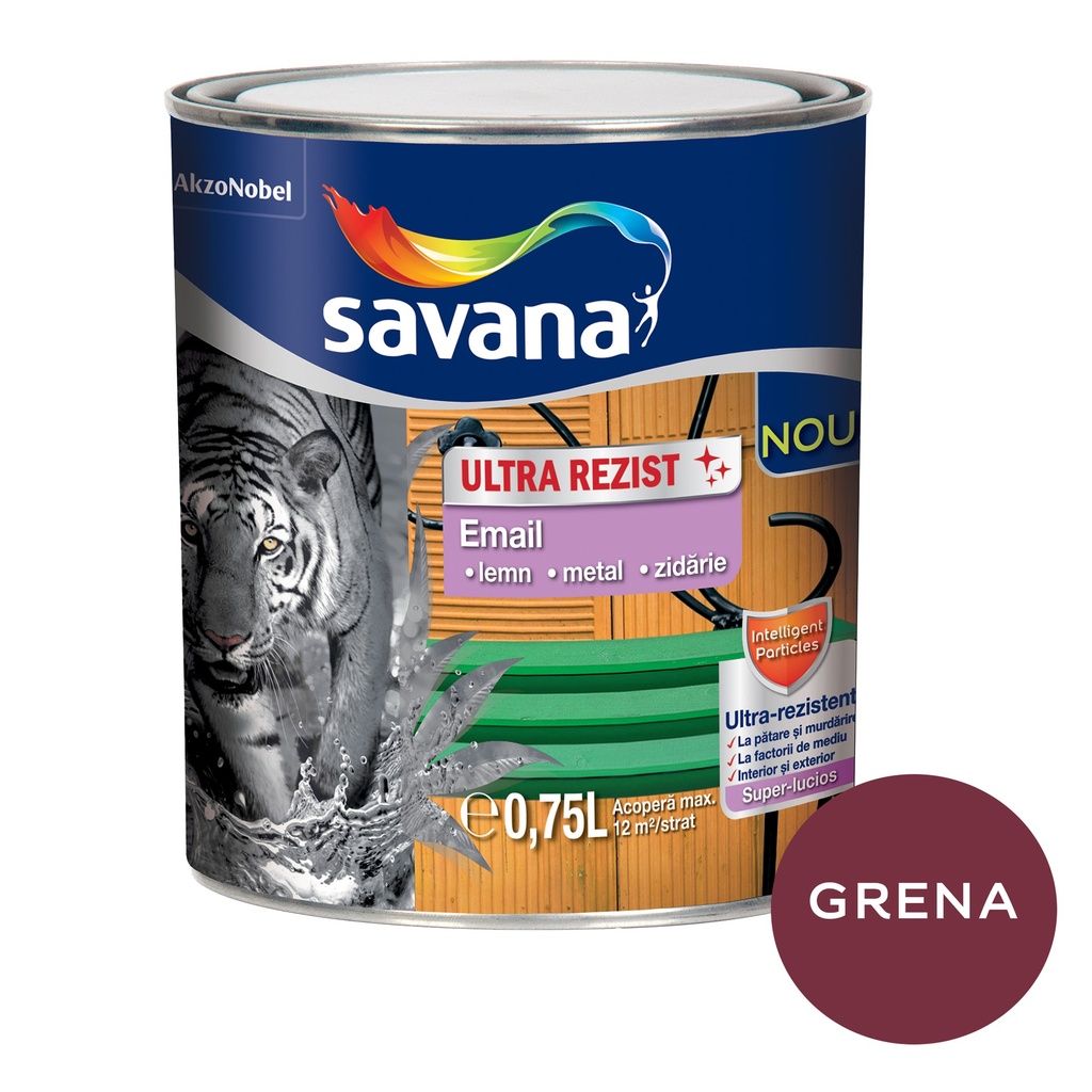 Email lemn/metal Savana Ultra Rezist interior/exterior grena, 0.75 l