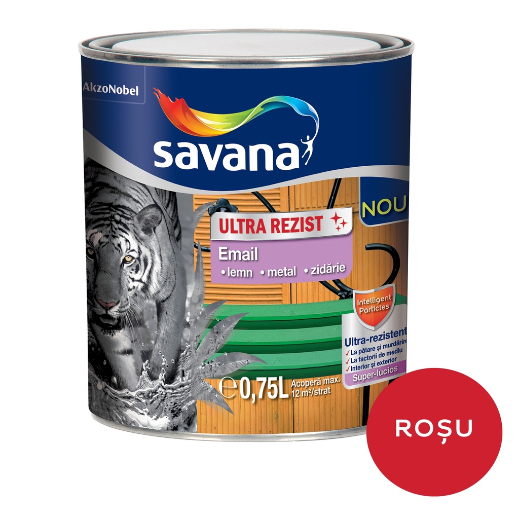 Email lemn/metal Savana Ultra Rezist interior/exterior roșu, 0.75 l