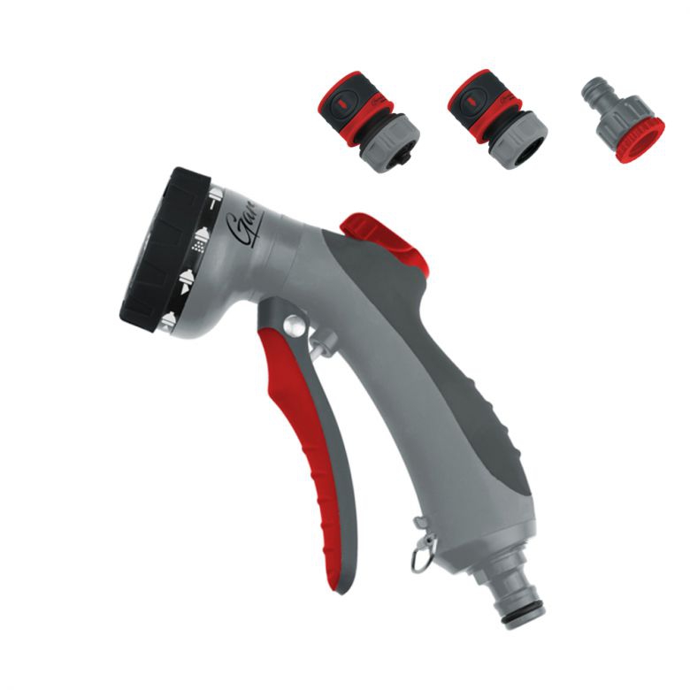 Pistol pentru stropit cu 8 funcții TRIGGER CONTROL-set 4 elemente, 1/2"