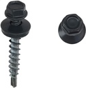 Șurub autoforant cu cap HEX 4.8x19 mm, șaibă EPDM Ø14 mm, RAL 7016 prindere pe metal, 250 bucăți în