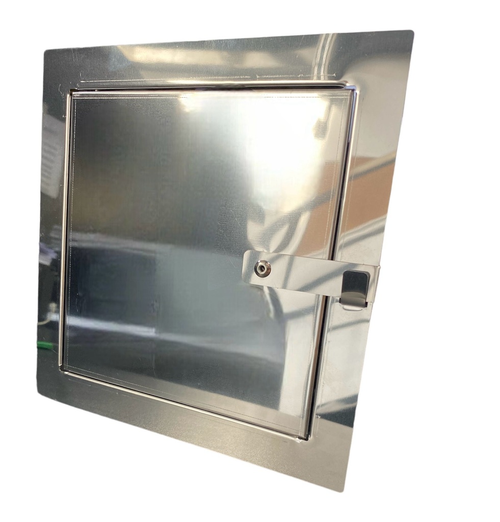 Ușă de vizitare din inox cu zăvor, 150x150 mm