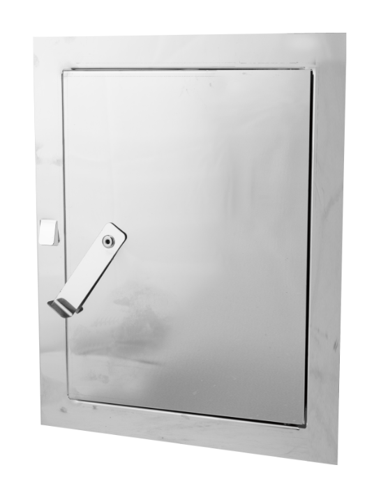 Ușă de vizitare din inox cu zăvor, 200x250 mm