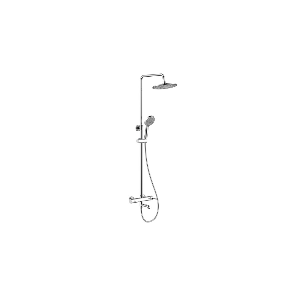 Coloană de duș cu baterie Fayans Phoenix-N, duș fix Ø23 cm, pară duș 3 funcții, crom