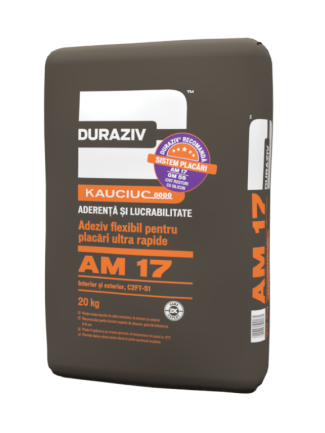 DURAZIV cu Kauciuc® - Adeziv flexibil, pentru placări ultra rapide AM 17, 20 kg