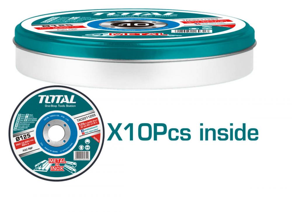 Disc debitare metale, Ø 125x1.20 mm, 10 buc/set