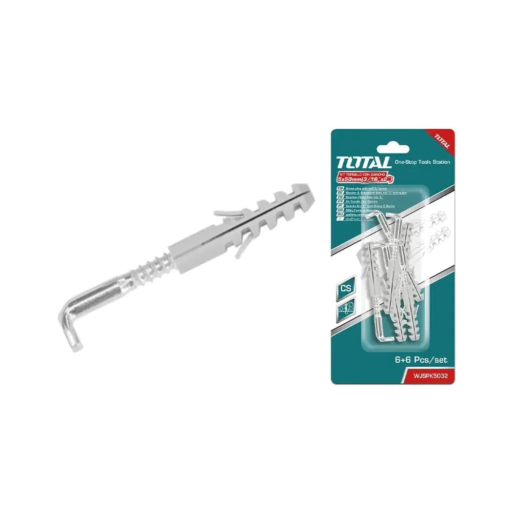 Set dibluri cu suruburi 5x50mm, diblu 8x40mm, TOTAL tip L - 6 buc