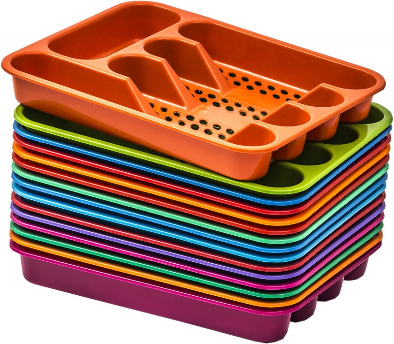 Suport tacâmuri perforat 5 compartimente