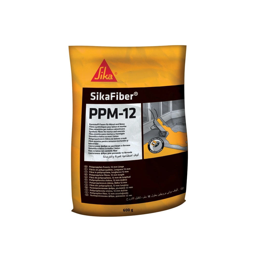 Fibre din polipropilenă pentru armare mortar și beton, SikaFiber PPM-12, alb, 600 g, interior/exterior