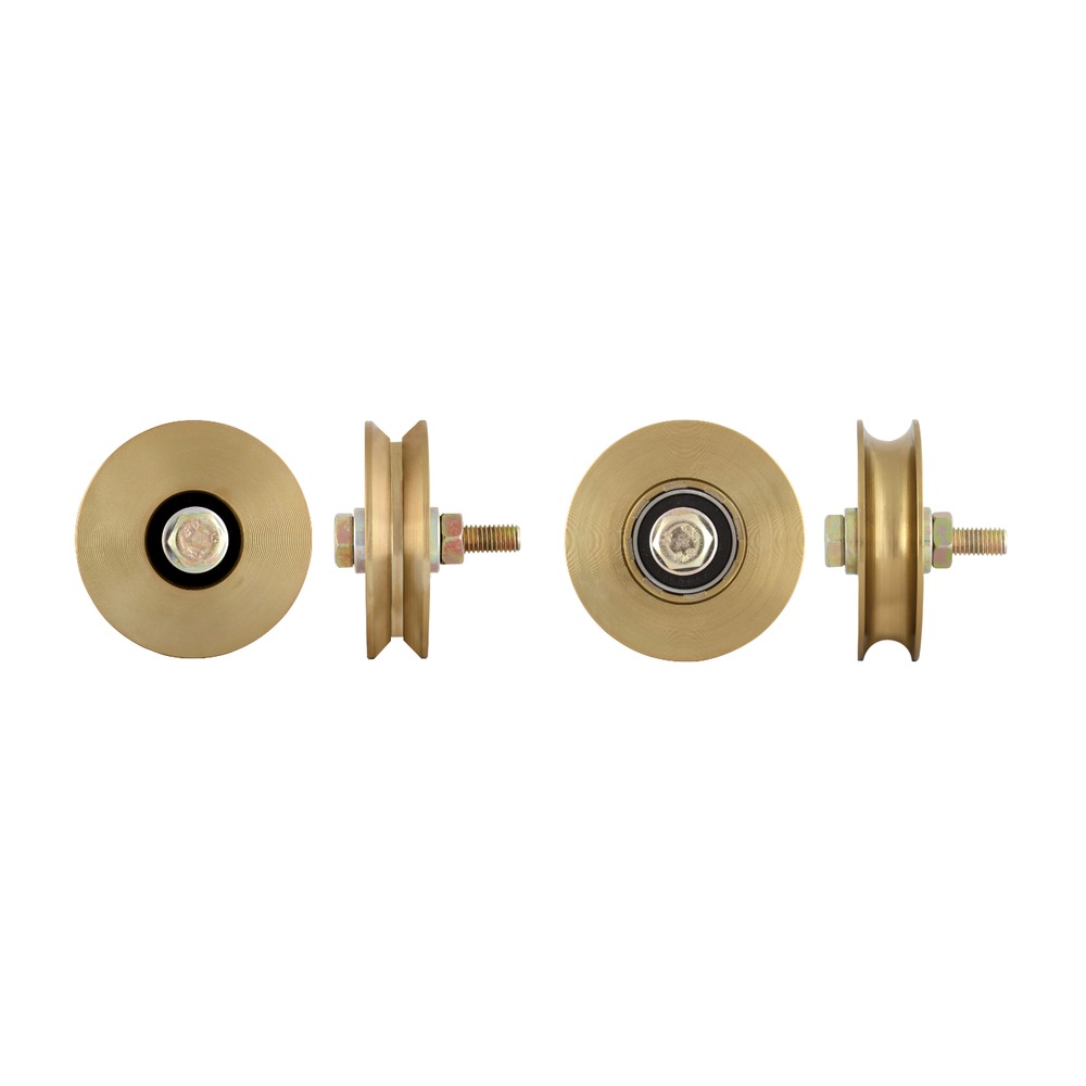 Roata simpla cu rulment pentru porti culisante D. 80 mm profil V 150 kg sarcina