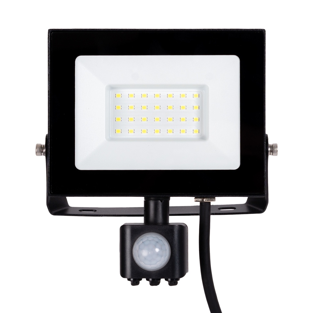 Proiector LED Slim cu Senzor 30W, IP65, 2850 lm, 6500K, Negru, Novelite
