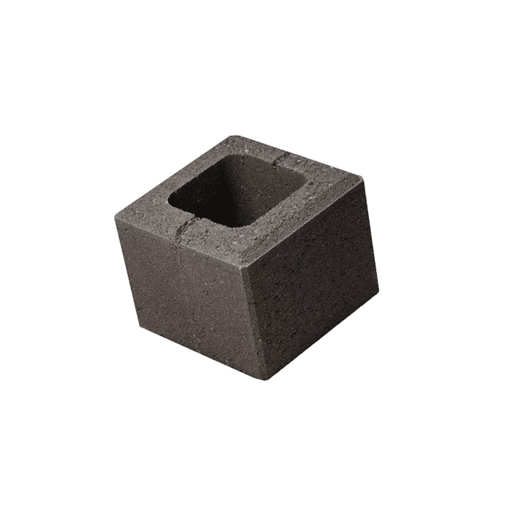 Boltar ROBUSTO, element gard jumatate, negru, 20x20x16 cm