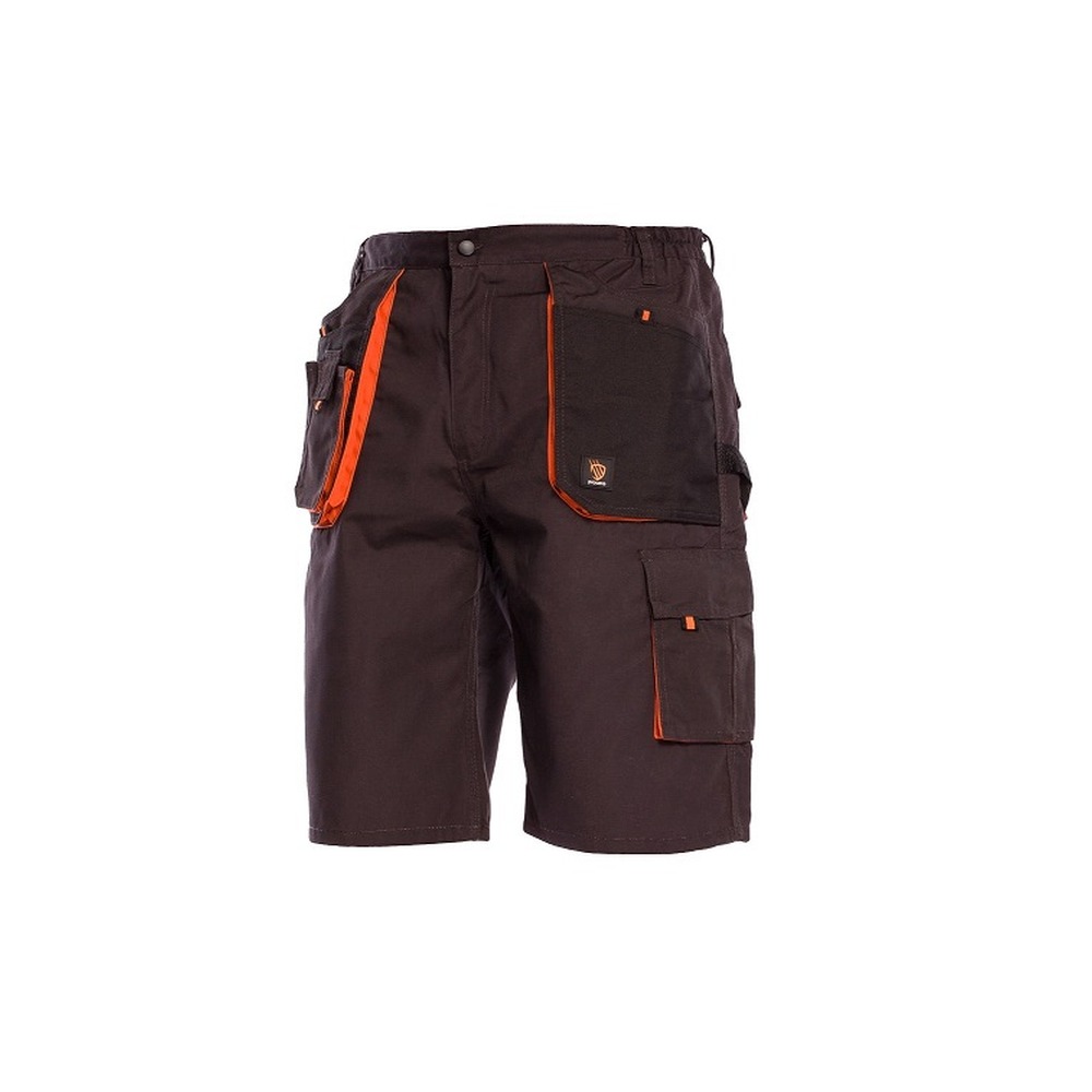 Pantaloni scurti PROWORK gri, portocaliu 260 grame, 8 buzunare