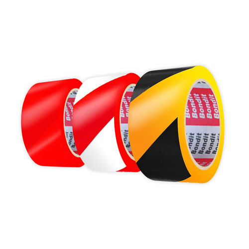 Banda de marcare podea Bondit rosu-alb, 50 mm x 25 yd