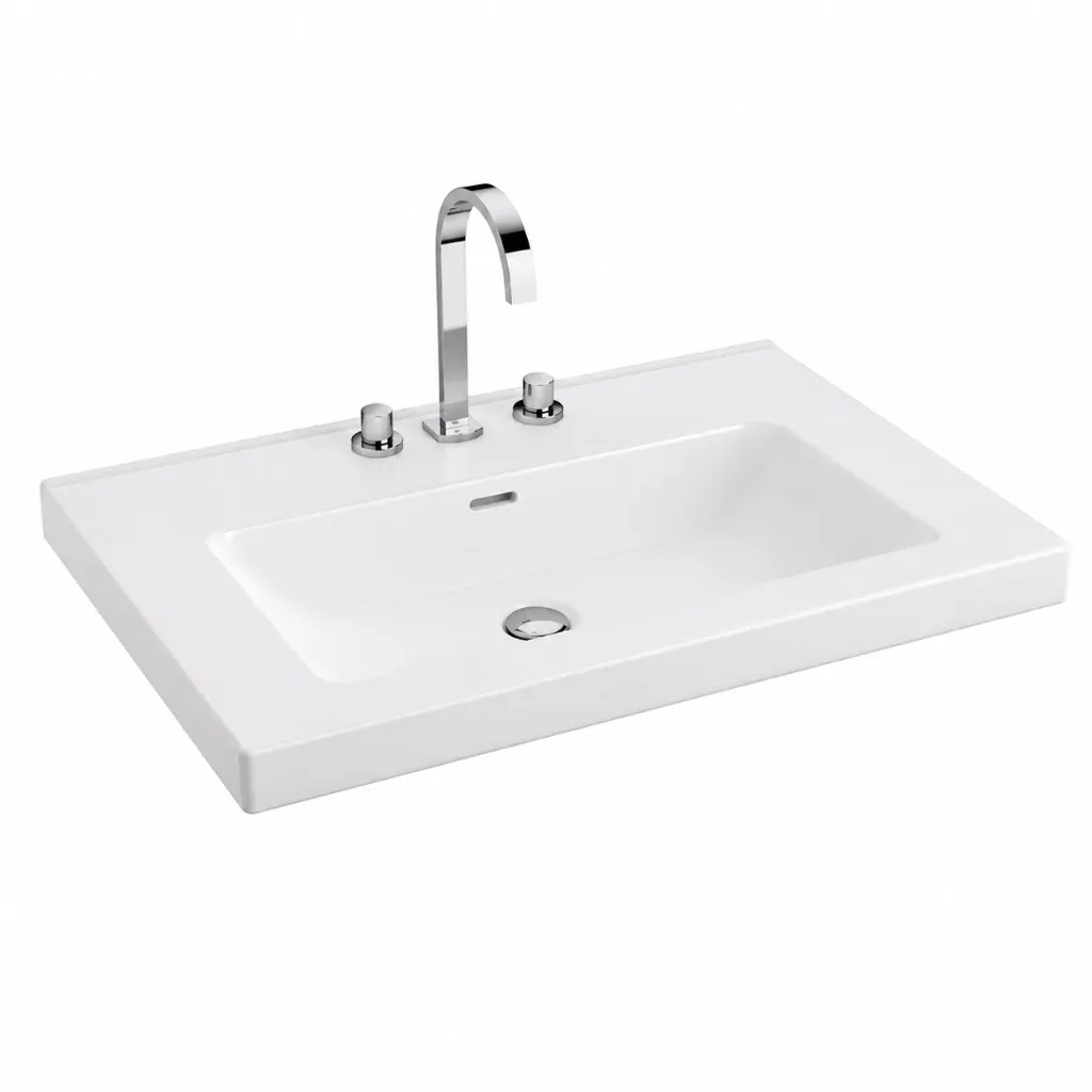 Lavoar ceramic Duru, patrat, 65 cm