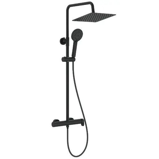 [P010568] Sistem de duș Roca Vega Plus Square, finisaj negru mat